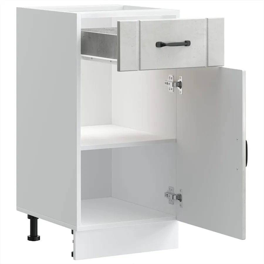 Armoire de cuisine Lucca gris béton bois ingénierie - 5