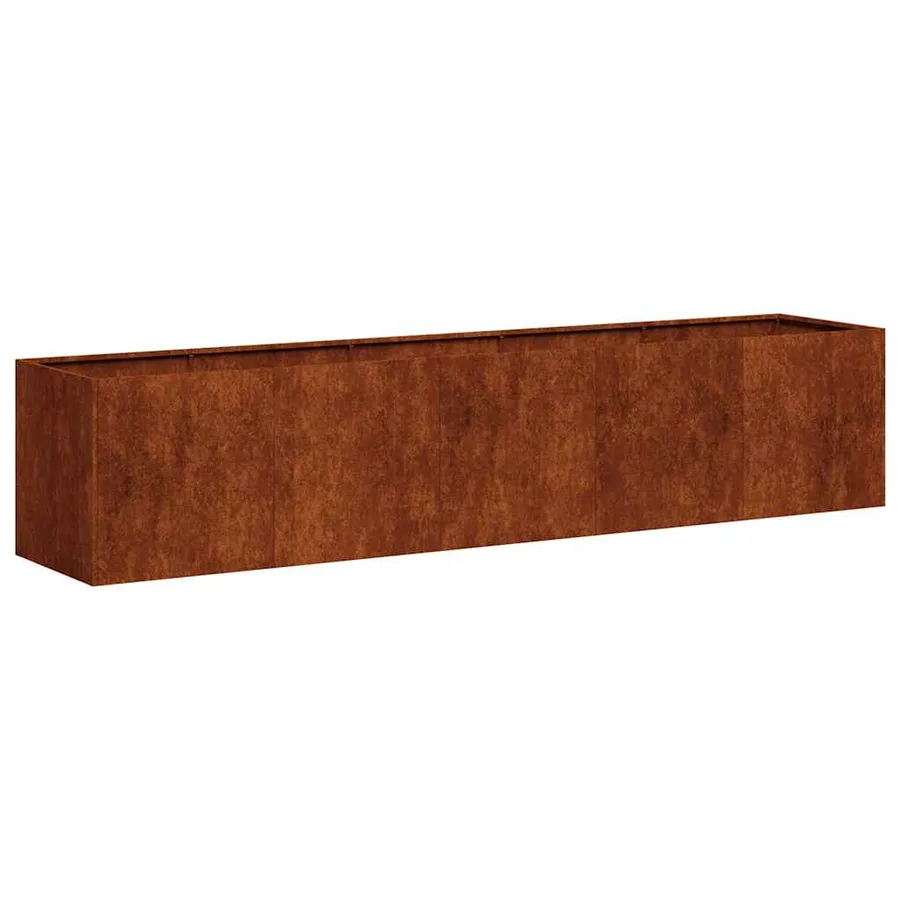 Jardinière rouillé 200x40x40 cm acier inoxydable - 2