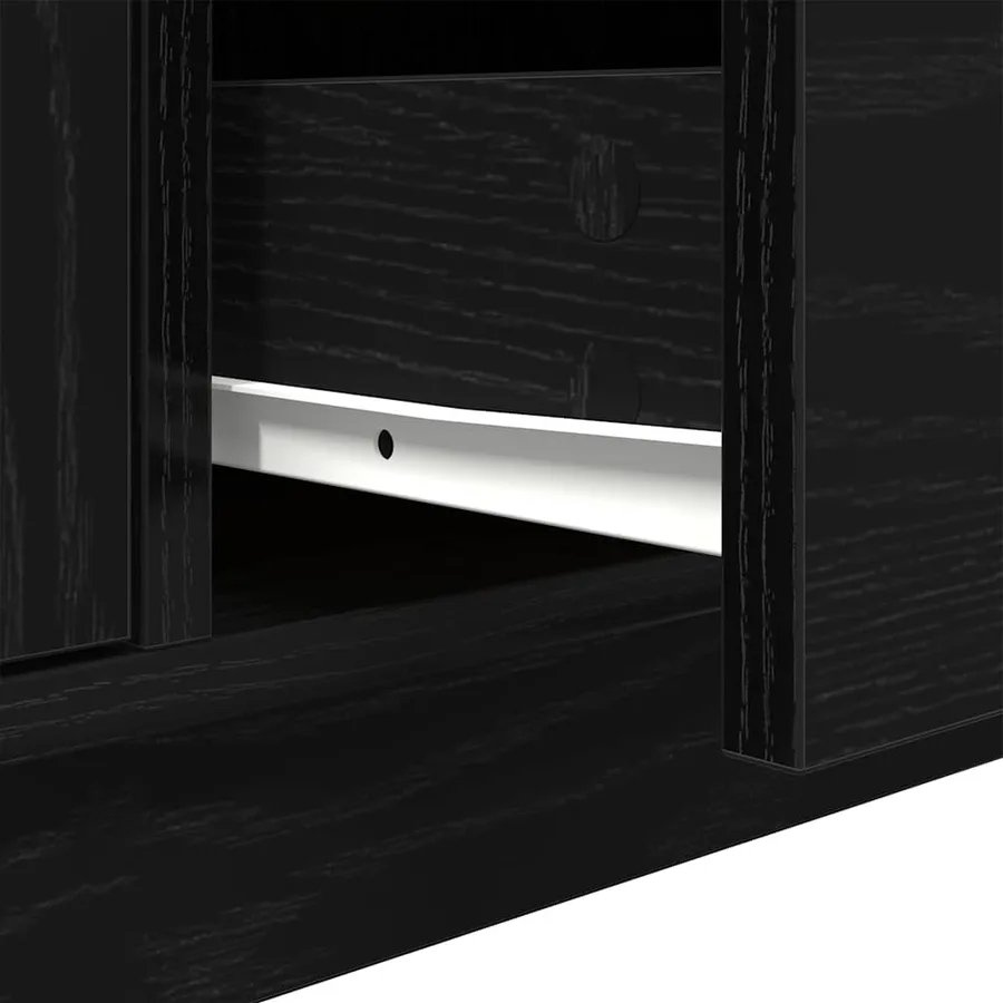 Meuble TV avec lumières LED chêne noir 100x41x50 cm - 12