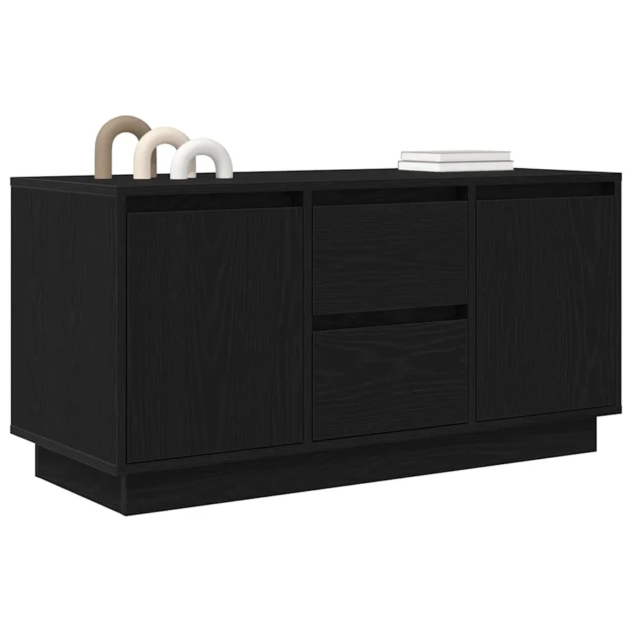 Meuble TV avec lumières LED chêne noir 100x41x50 cm - 5