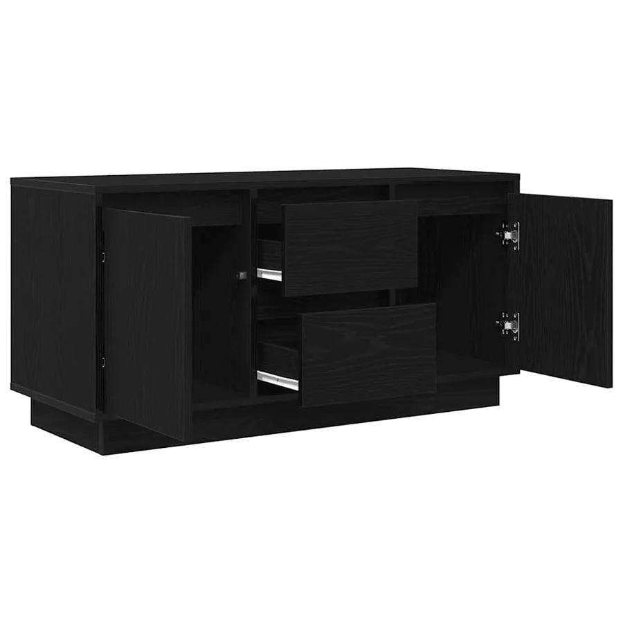 Meuble TV avec lumières LED chêne noir 100x41x50 cm - 6