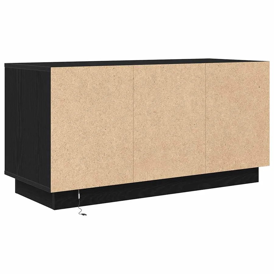 Meuble TV avec lumières LED chêne noir 100x41x50 cm - 9