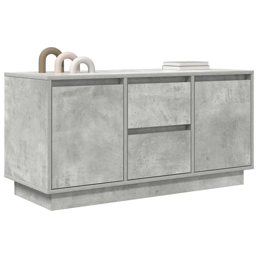 Meuble TV avec lumières LED gris béton 100x41x50 cm - 5