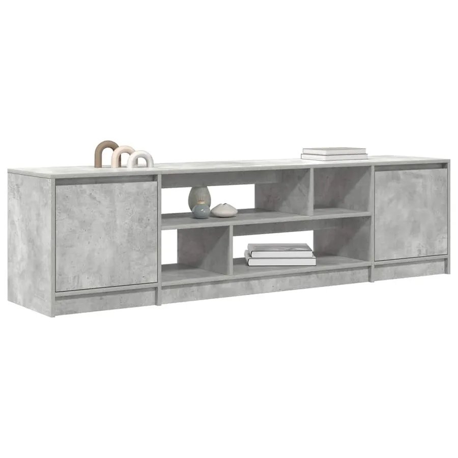 Meuble TV gris béton 188,5x41x50 cm bois d'ingénierie - 4