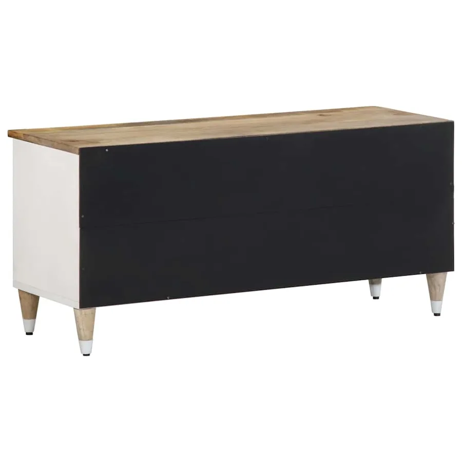 Meuble TV 100x33,5x46 cm bois massif de manguier - 5