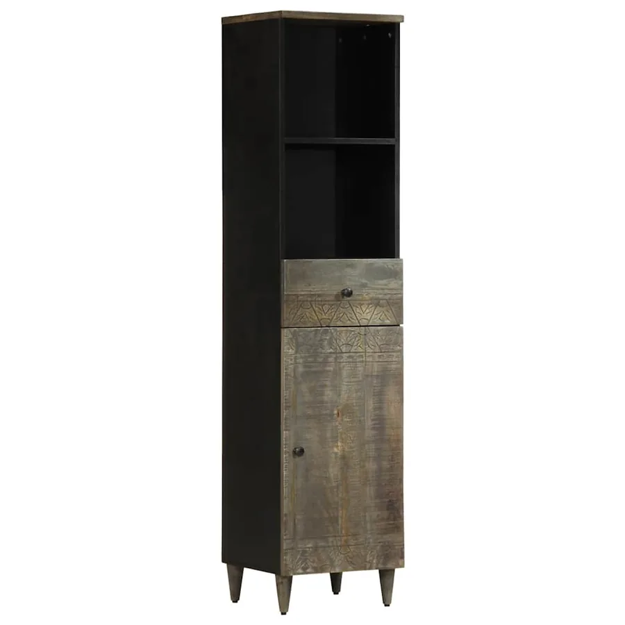 Armoire de salle de bain 38x33x160 cm bois massif de manguier
