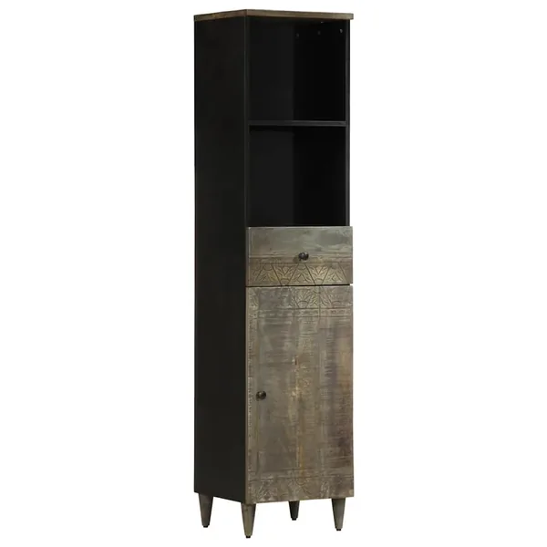 Armoire de salle de bain 38x33x160 cm bois massif de manguier
