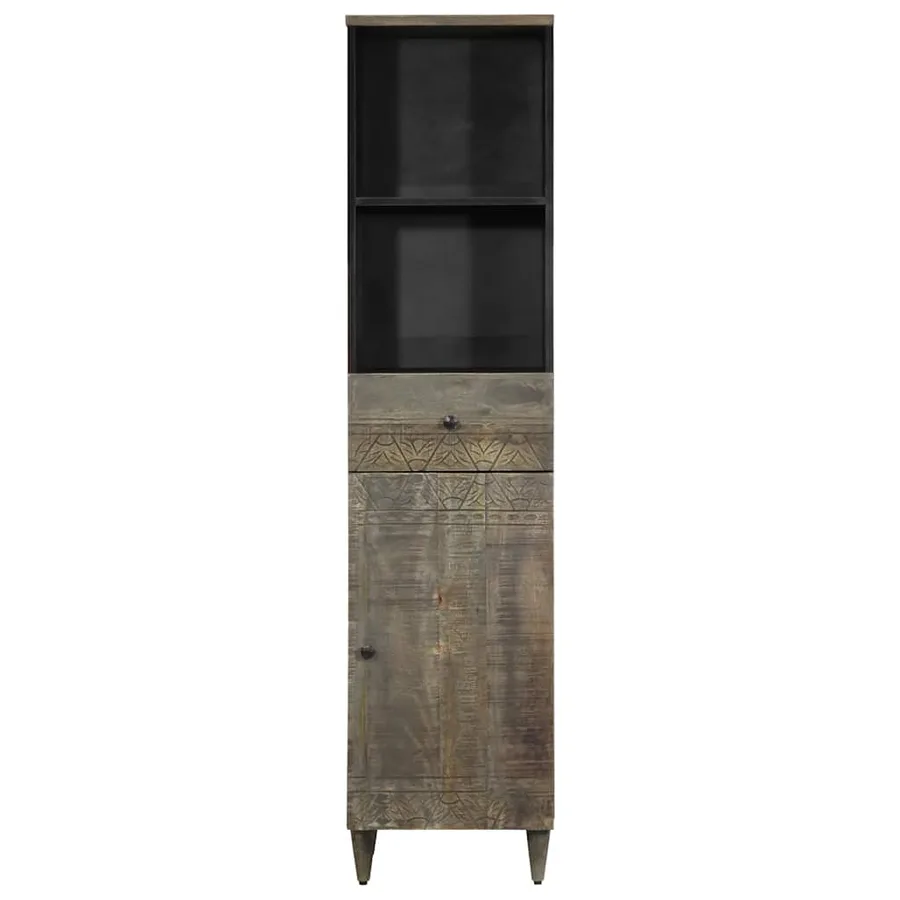 Armoire de salle de bain 38x33x160 cm bois massif de manguier - 3