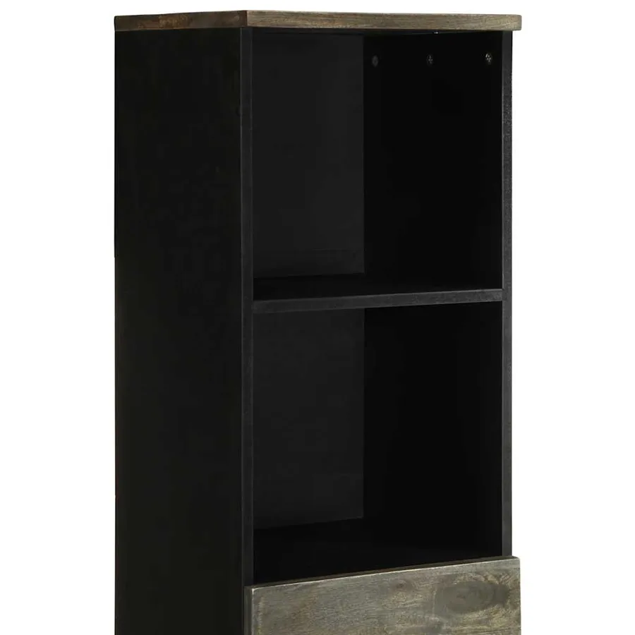 Armoire de salle de bain 38x33x160 cm bois massif de manguier - 6