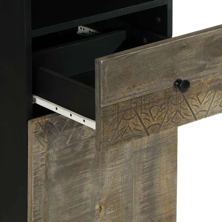 Armoire de salle de bain 38x33x160 cm bois massif de manguier - 7