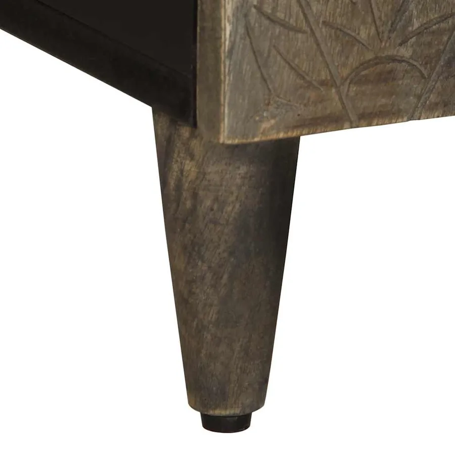 Meuble TV gris clair 105x33,5x46 cm bois massif de manguier - 8