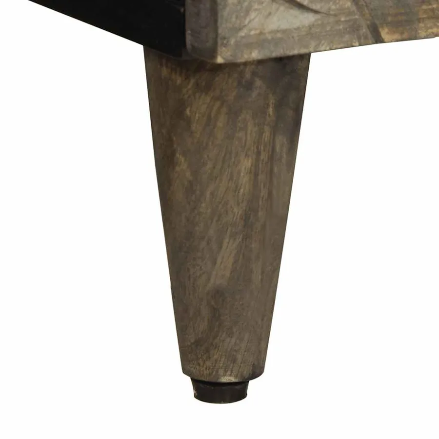Table de chevet gris clair 50x33x60 cm bois de manguier massif - 8