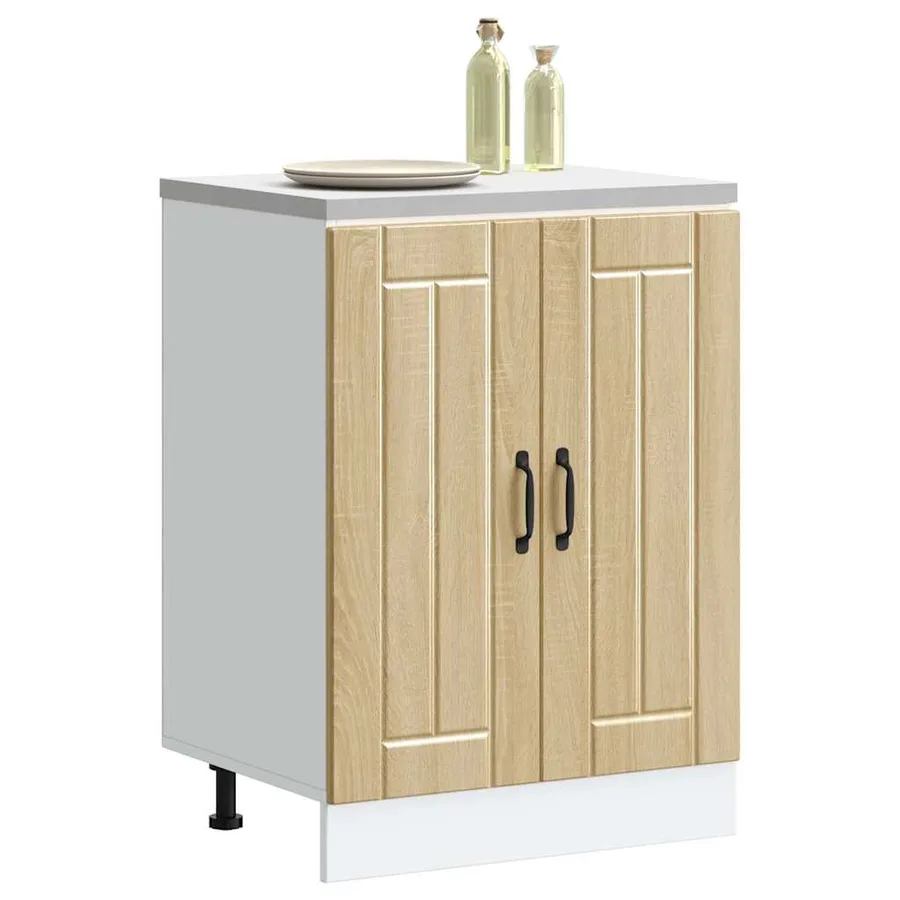 Meuble de base de lavabo Lucca chêne sonoma bois d'ingénierie - 3