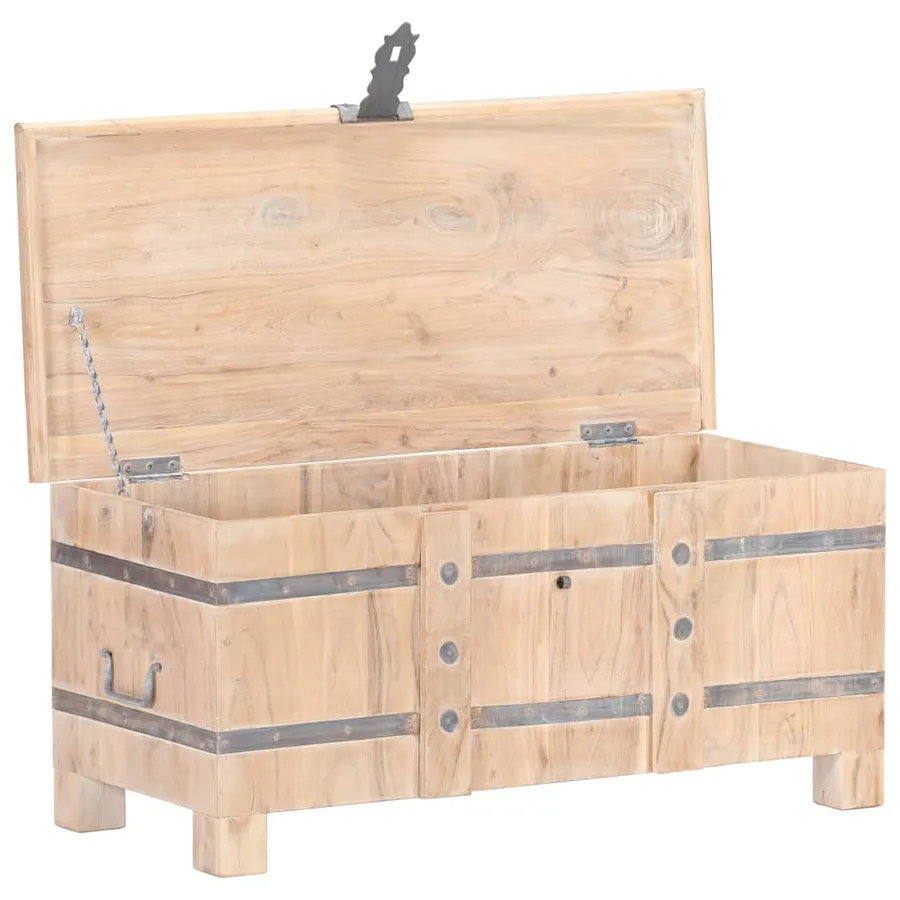 Coffre 90x40x40 cm Bois d'acacia solide - 2