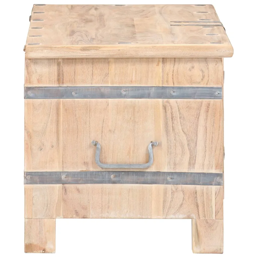 Coffre 90x40x40 cm Bois d'acacia solide - 4