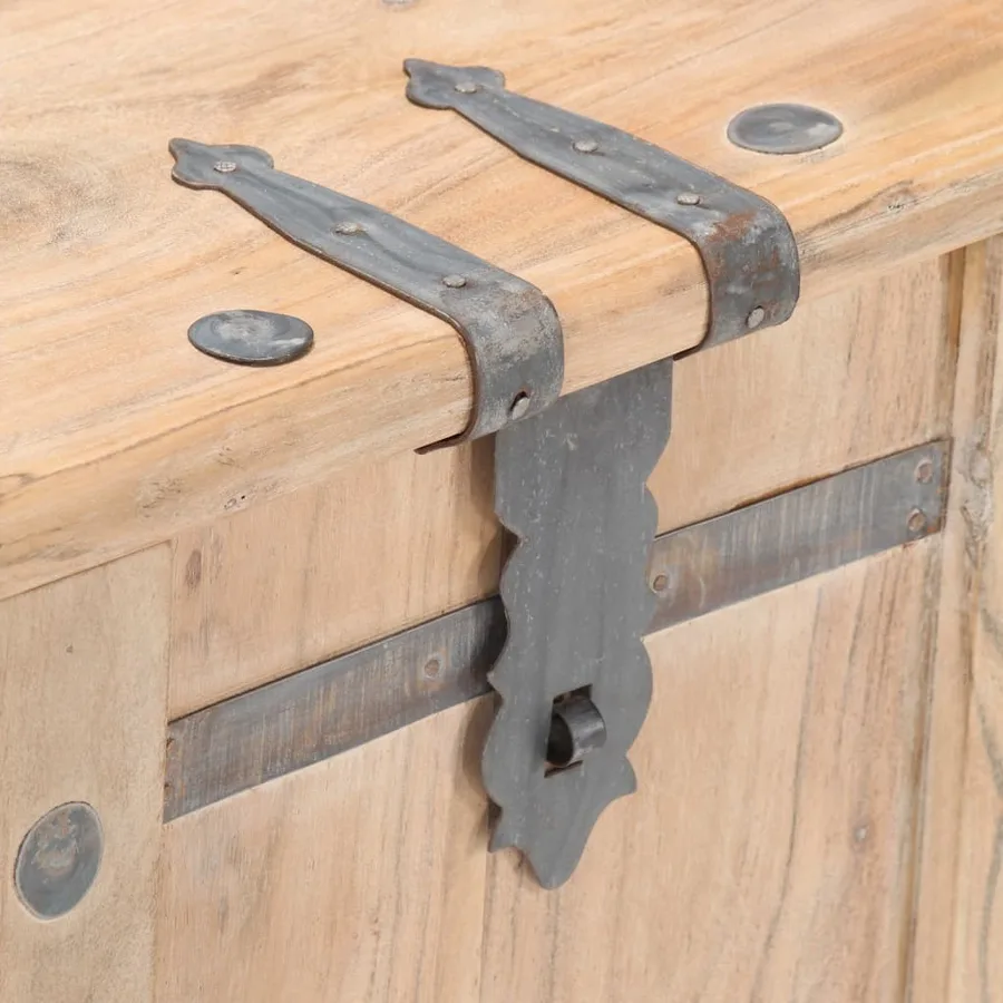 Coffre 90x40x40 cm Bois d'acacia solide - 7