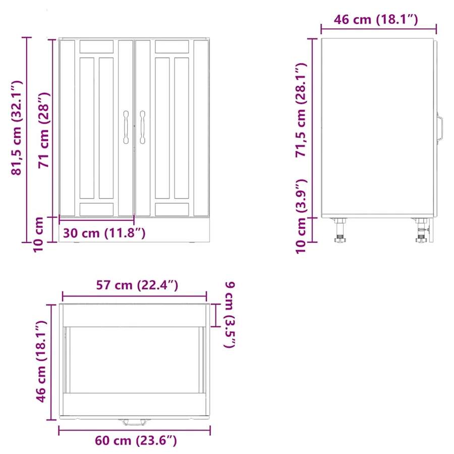 Meuble de base de lavabo Lucca blanc bois d'ingénierie - 11