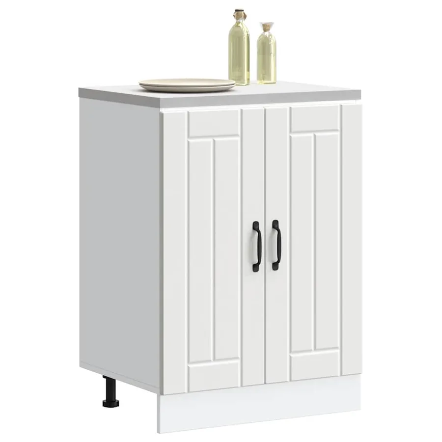 Meuble de base de lavabo Lucca blanc bois d'ingénierie - 3