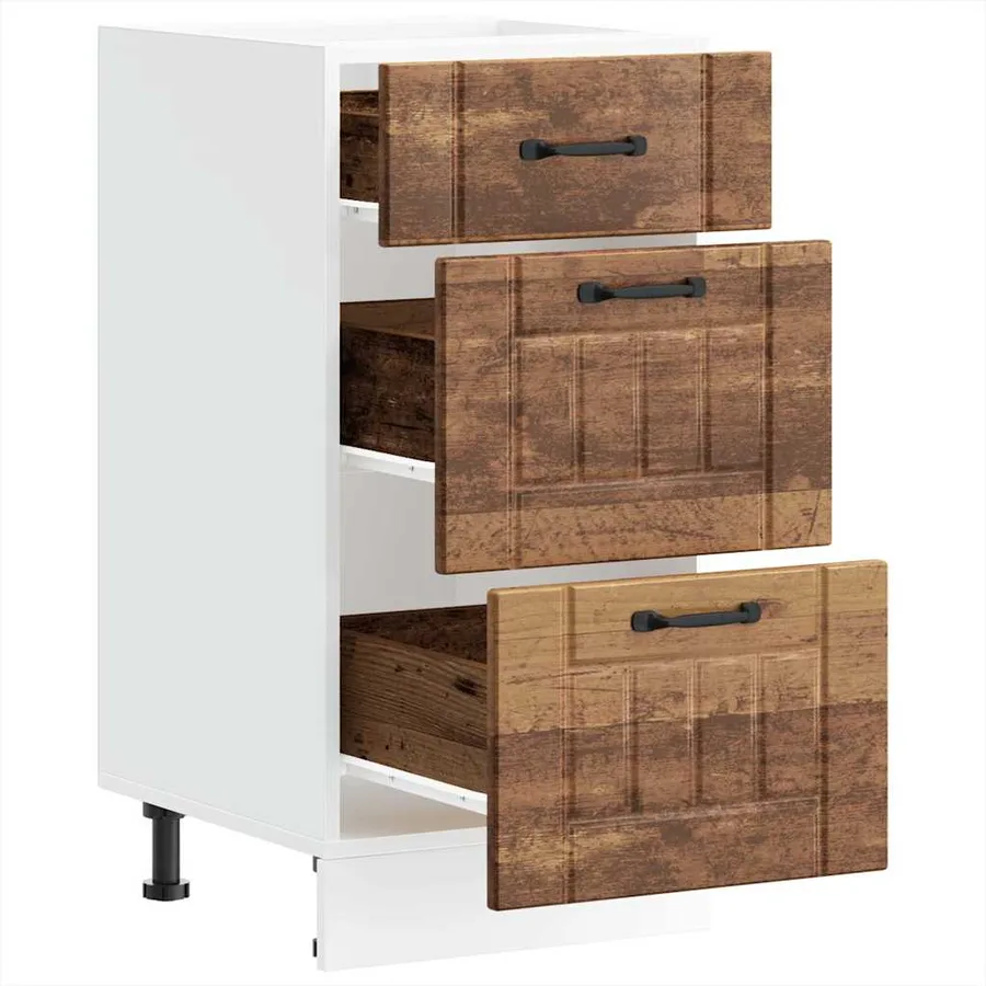 Armoire de cuisine Lucca vieux bois bois ingénierie - 5