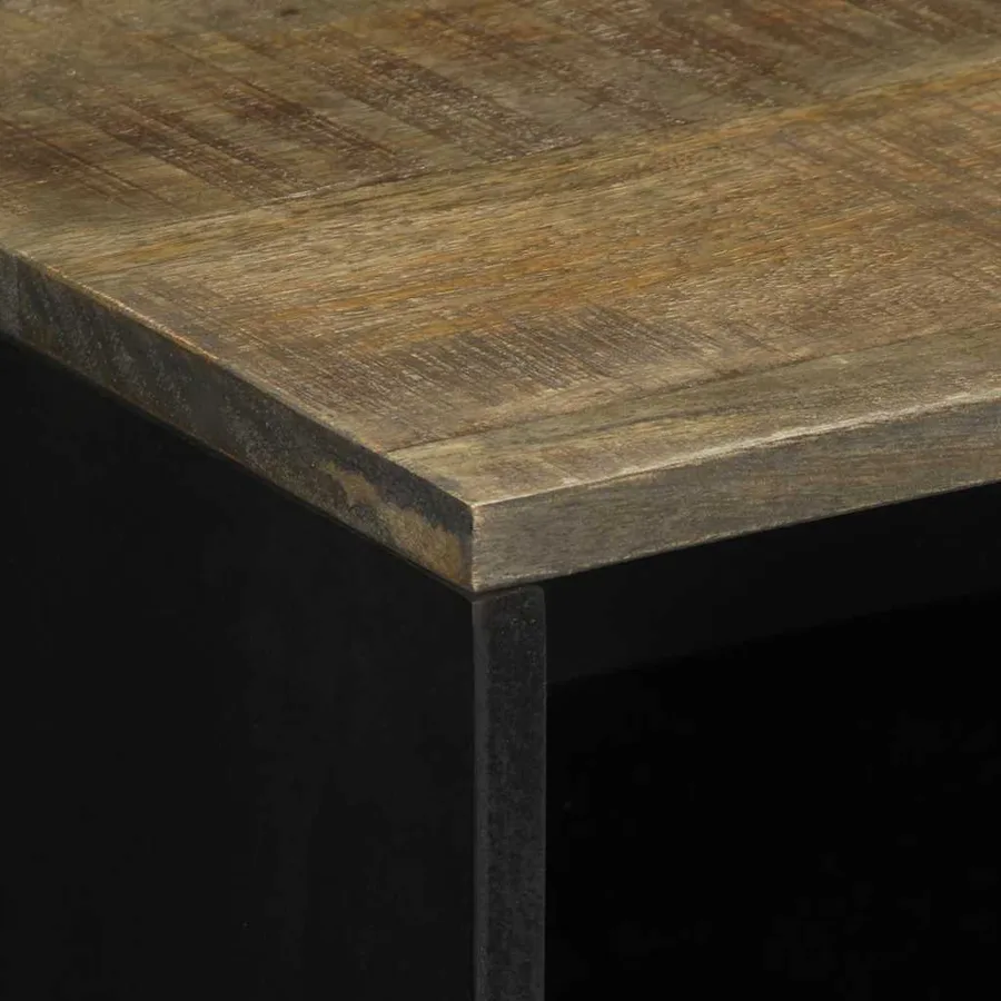 Table de chevet gris clair 50x33x60 cm bois de manguier massif - 6