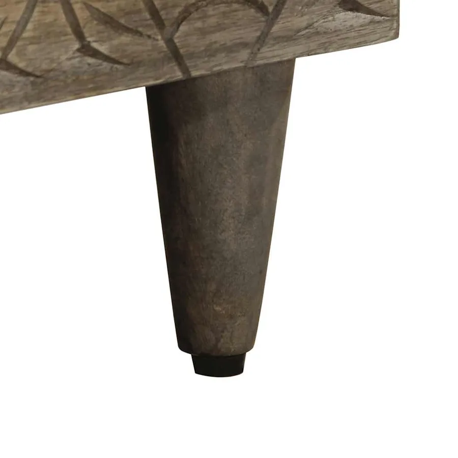 Table de chevet gris clair 50x33x60 cm bois de manguier massif - 8