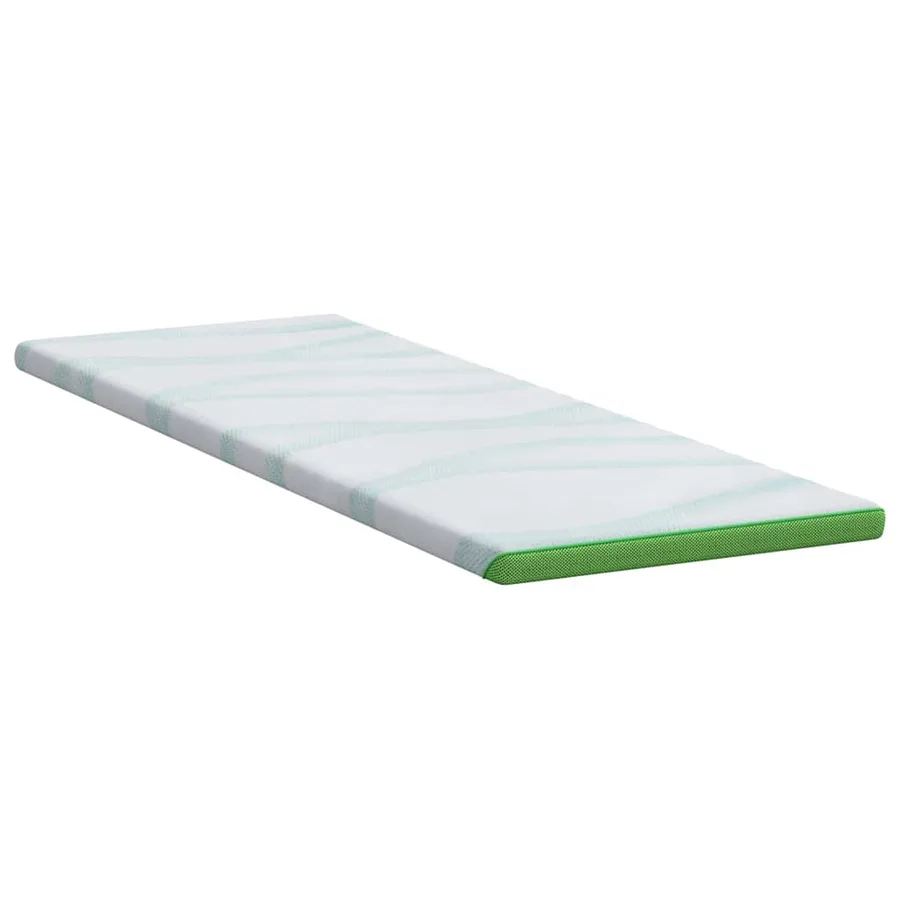 Surmatelas Blanc et vert 80 x 200 cm Tissu Jacquard - 5