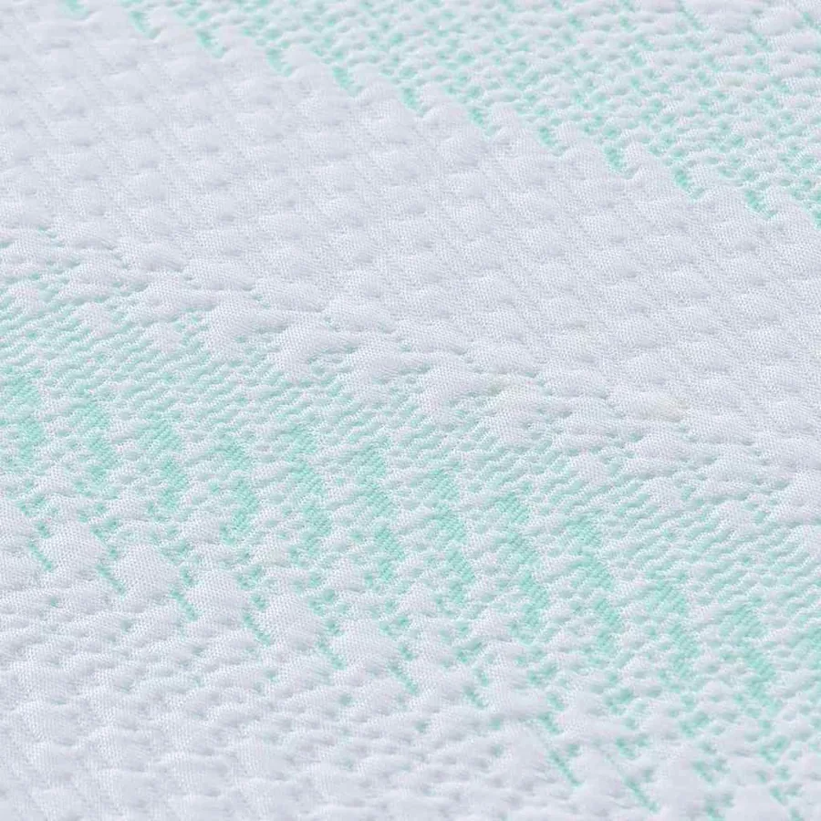 Surmatelas Blanc et vert 120 x 200 cm Tissu Jacquard - 9