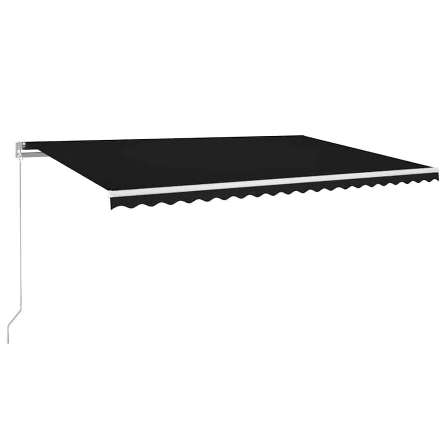 Auvent manuel rétractable avec LED 500x300 cm Anthracite - 2