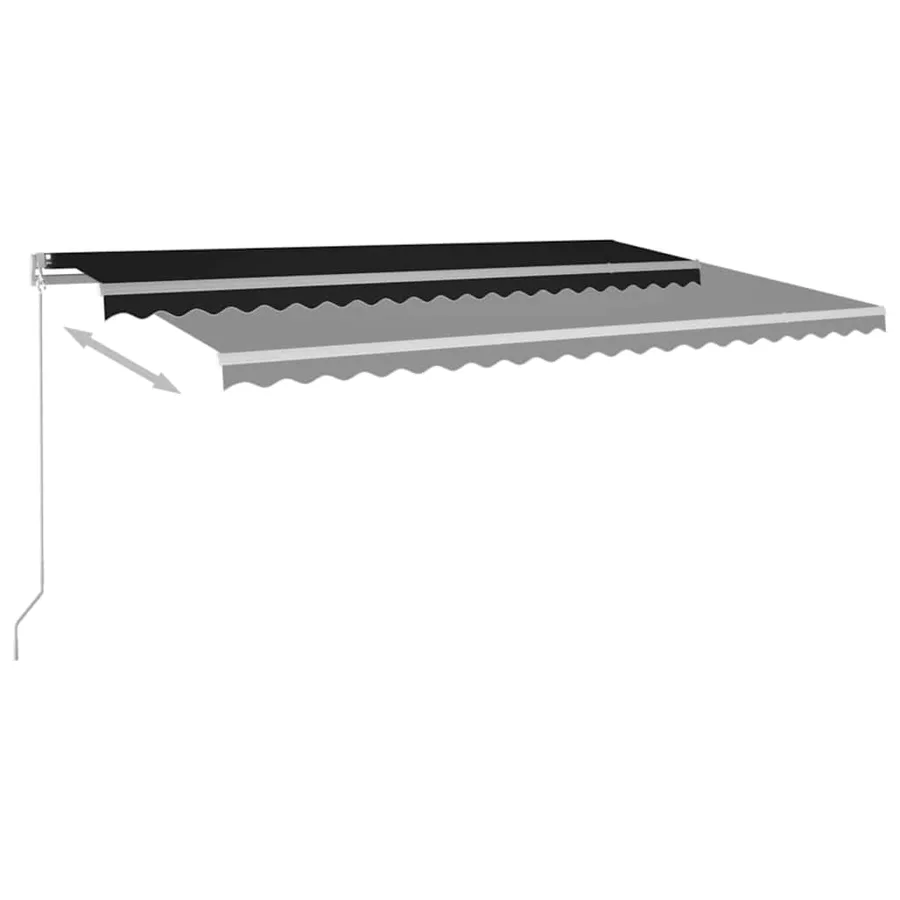 Auvent manuel rétractable avec LED 500x300 cm Anthracite - 6