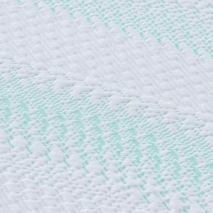 Surmatelas Blanc et vert 200 x 200 cm Tissu Jacquard - 10