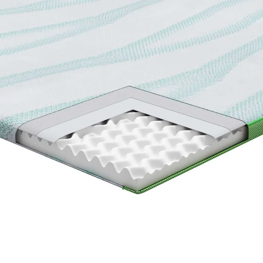 Surmatelas Blanc et vert 200 x 200 cm Tissu Jacquard - 11