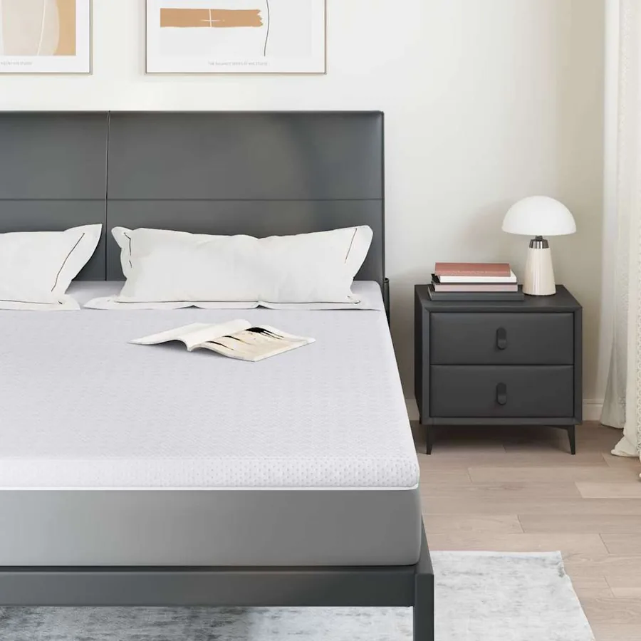 Surmatelas Blanc 180 x 200 cm Tissu Jacquard - 3