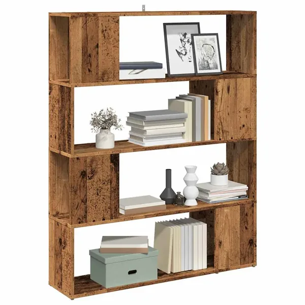 Bibliothèque/Séparateur de pièce vieux bois 100x24x124,5 cm