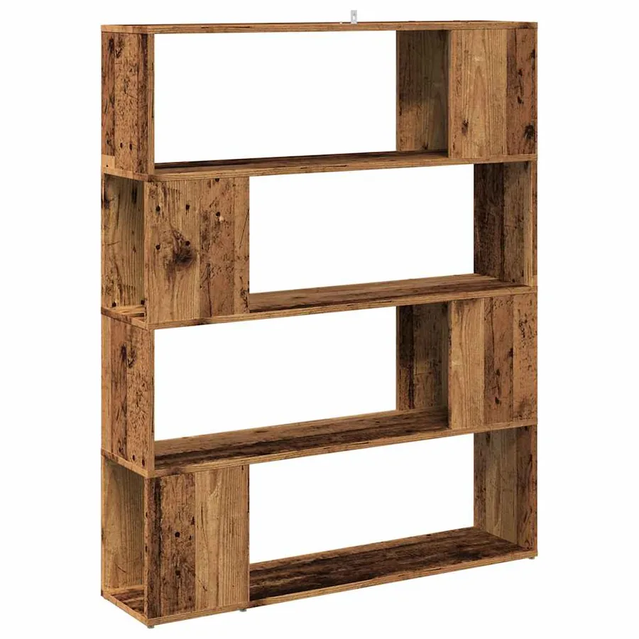 Bibliothèque/Séparateur de pièce vieux bois 100x24x124,5 cm - 6