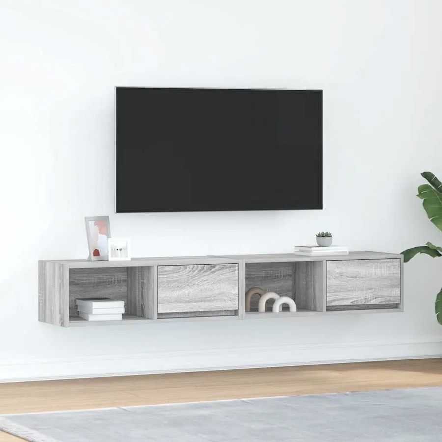 Meubles TV 2 pcs sonoma gris 80x31x25,5 cm bois d'ingénierie