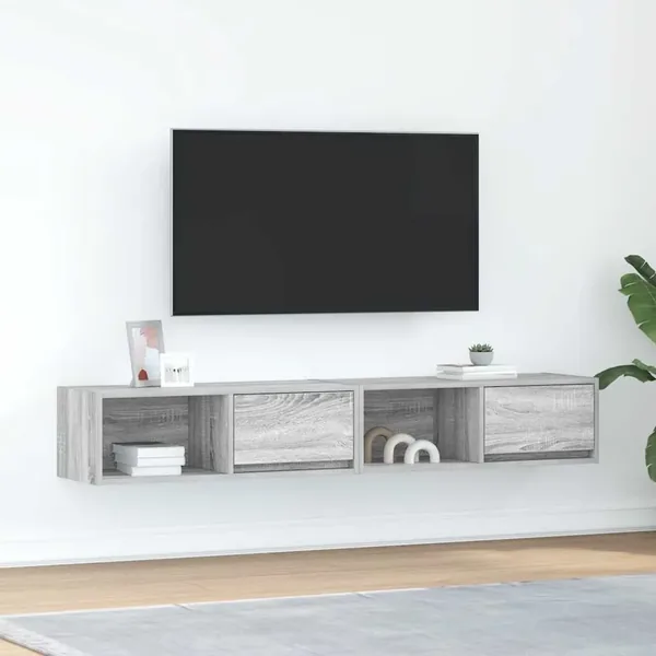 Meubles TV 2 pcs sonoma gris 80x31x25,5 cm bois d'ingénierie