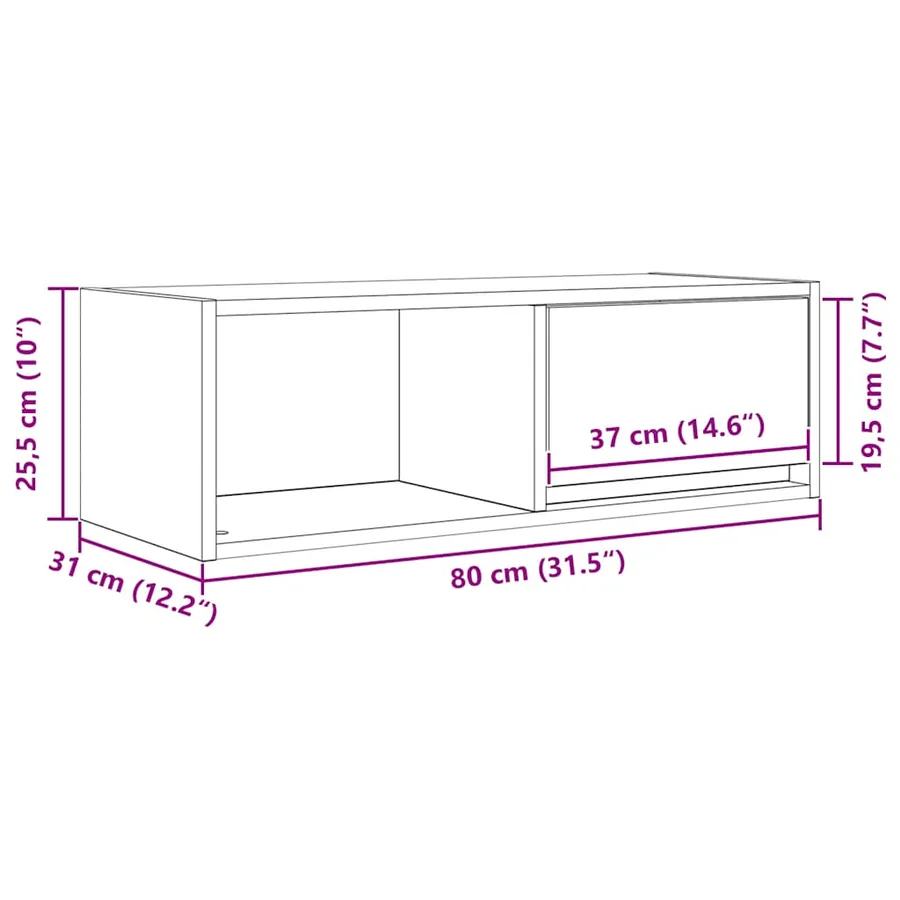 Meubles TV 2 pcs sonoma gris 80x31x25,5 cm bois d'ingénierie - 16