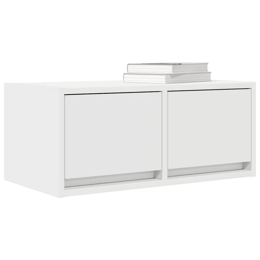 Meuble TV blanc 60x31x25,5 cm bois d'ingénierie - 11