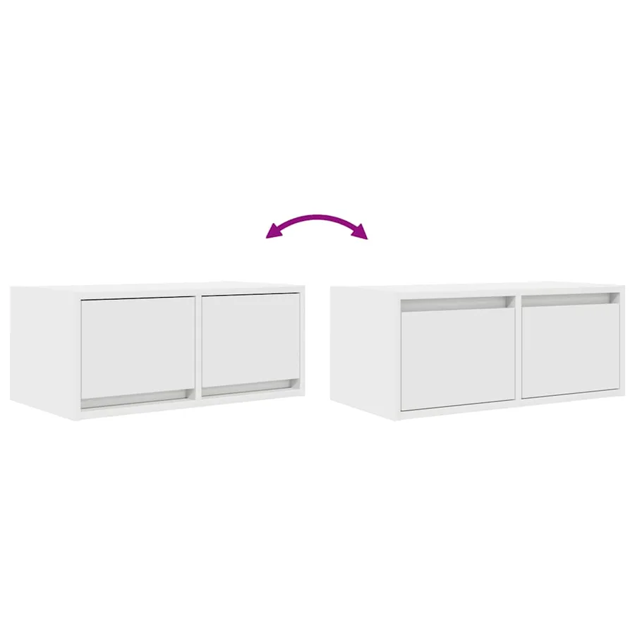Meuble TV blanc 60x31x25,5 cm bois d'ingénierie - 12