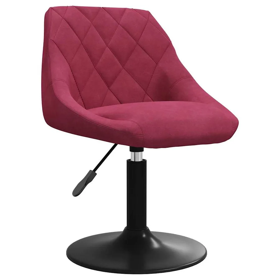 Chaises à manger pivotantes lot de 4 rouge bordeaux velours - 3