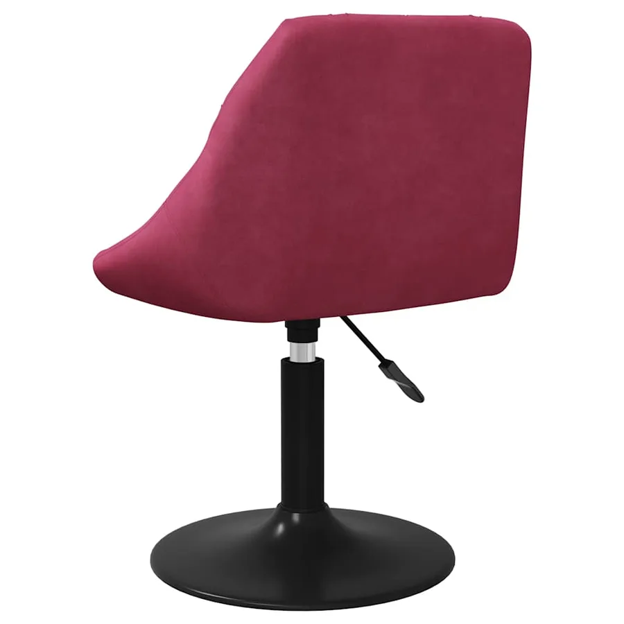Chaises à manger pivotantes lot de 4 rouge bordeaux velours - 6