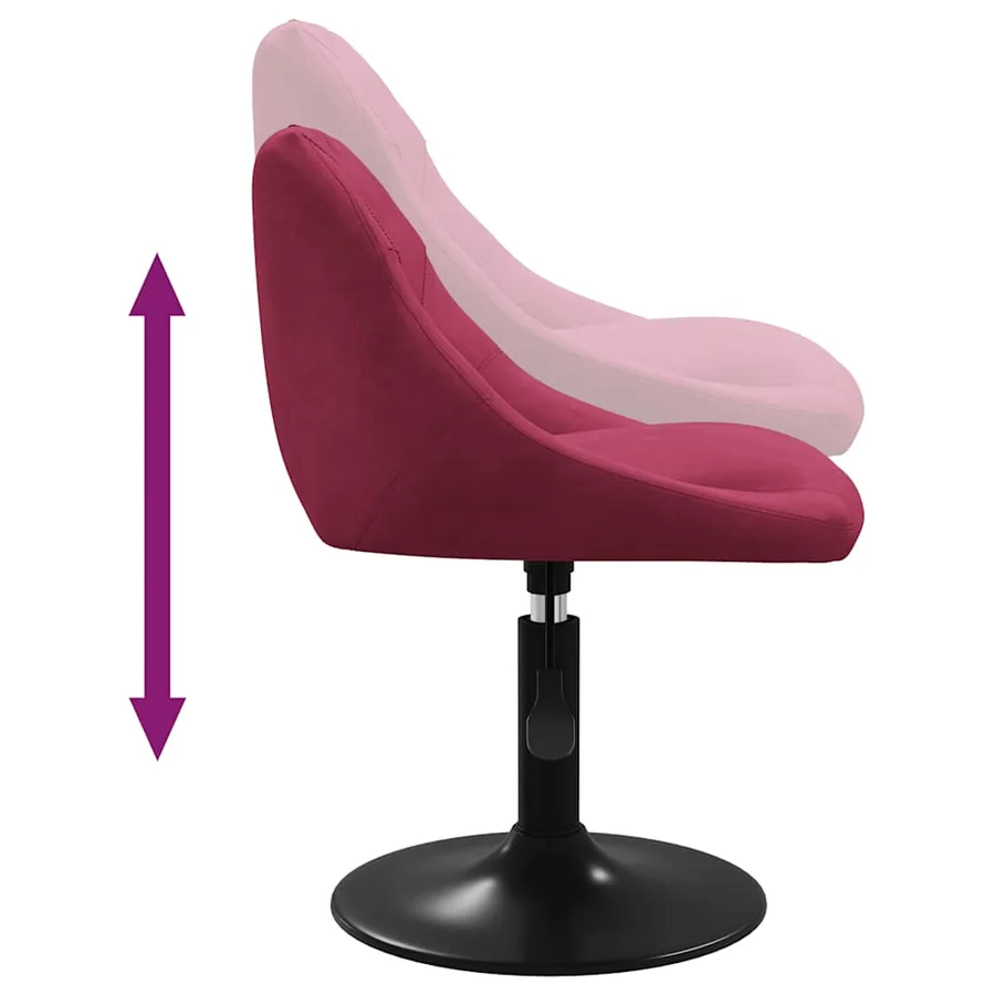 Chaises à manger pivotantes lot de 4 rouge bordeaux velours - 7