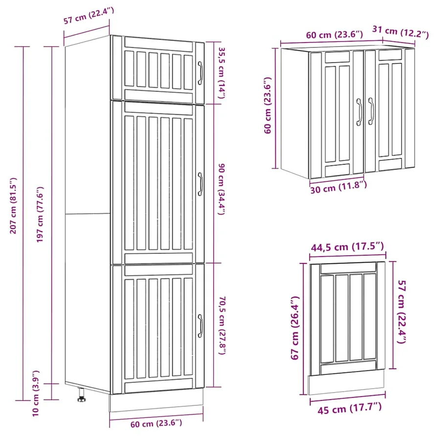 Ensemble de 8 meubles de cuisine "Lucca" en bois d'ingénierie blanc - 10