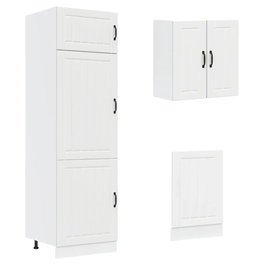 Ensemble de 8 meubles de cuisine "Lucca" en bois d'ingénierie blanc - 5