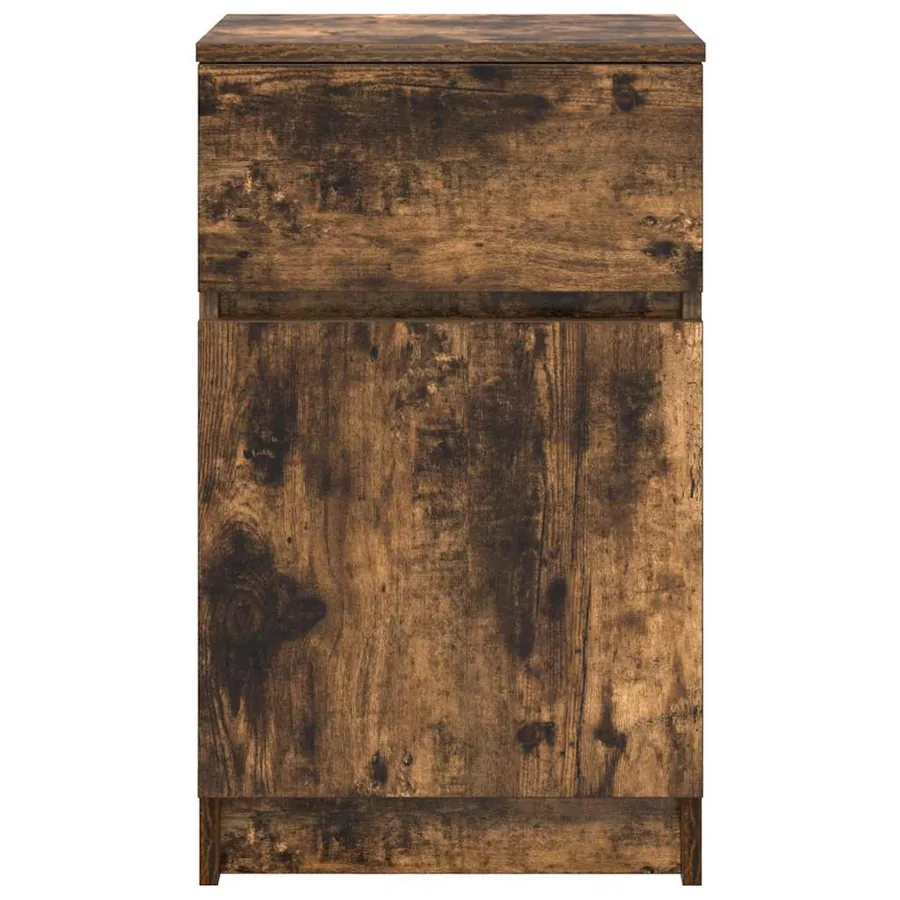 Tables de chevet 2 pcs chêne fumé 39x35x65 cm bois d'ingénierie - 7