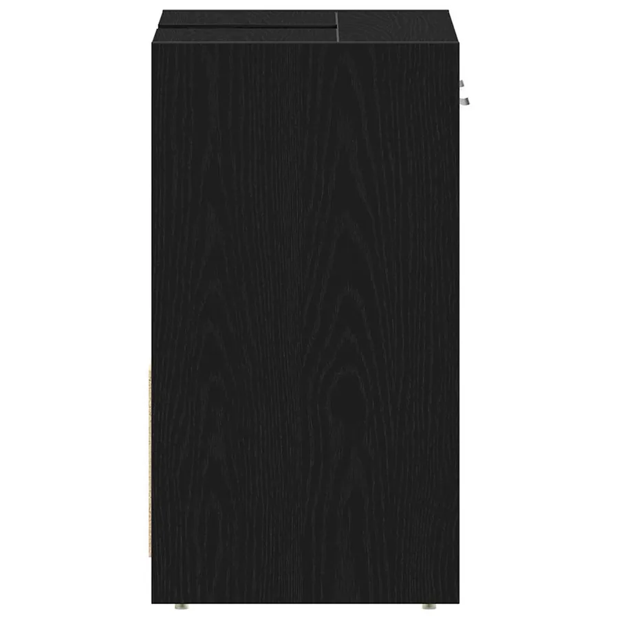Armoire lavabo de salle de bain chêne noir 60x33x60 cm - 7