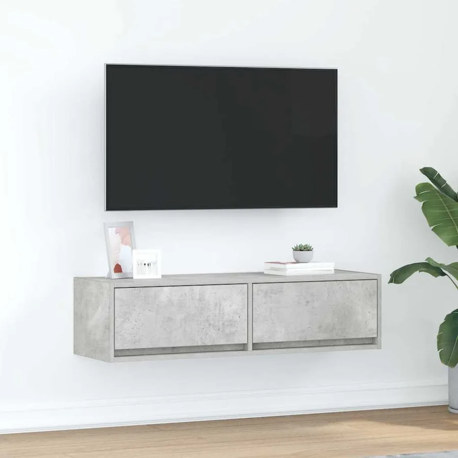 Meuble TV Gris béton 100 x 31 x 25,5 cm Bois d'ingénierie