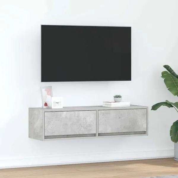 Meuble TV Gris béton 100 x 31 x 25,5 cm Bois d'ingénierie