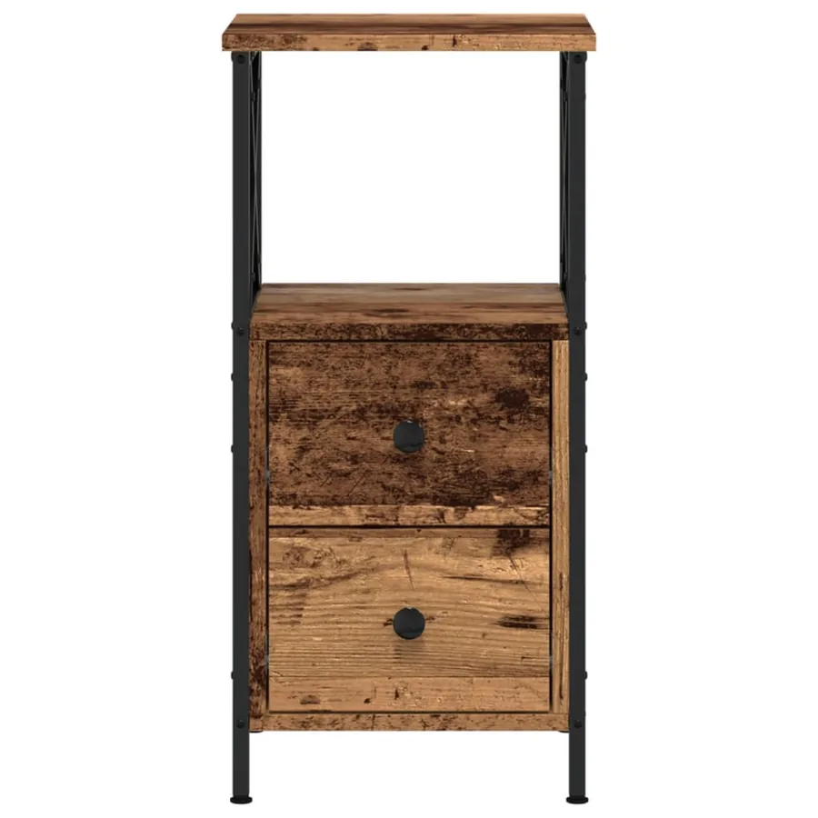 Tables de chevet 2 pcs vieux bois 34x35,5x70 cm bois ingénierie - 4