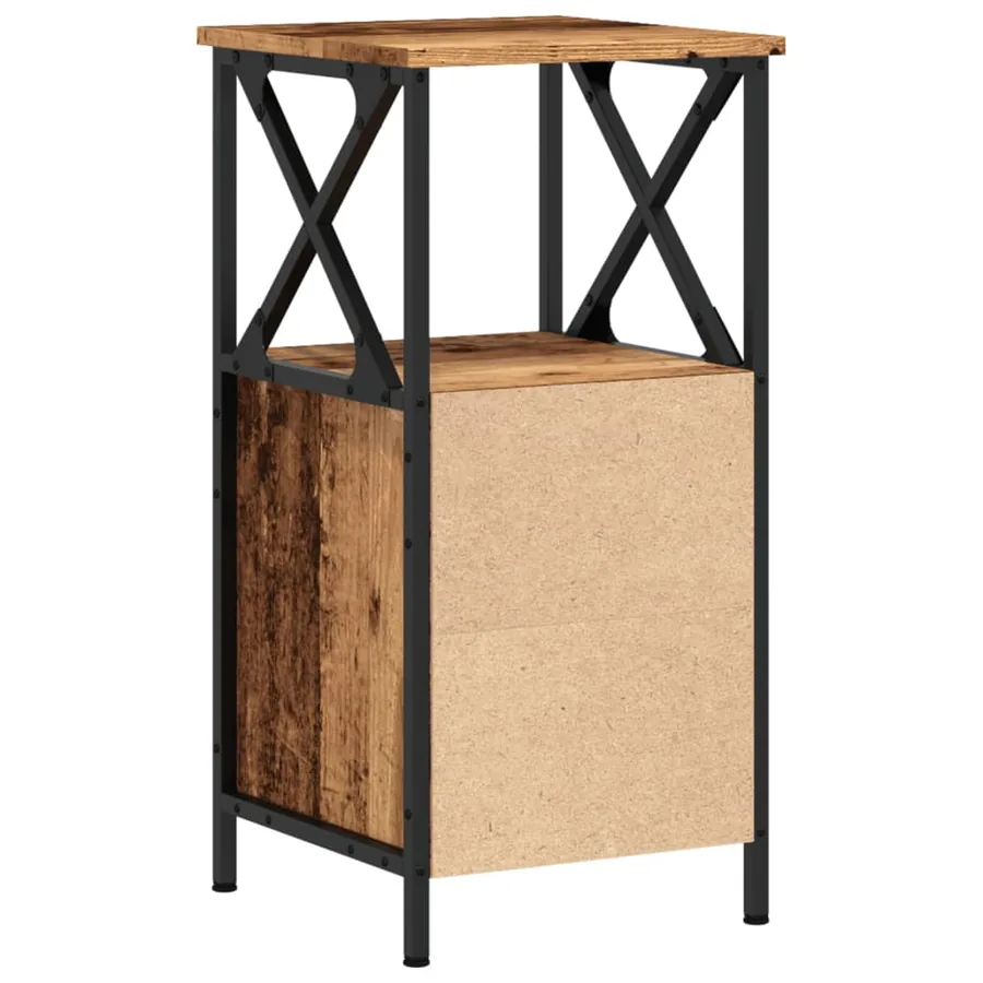 Tables de chevet 2 pcs vieux bois 34x35,5x70 cm bois ingénierie - 6